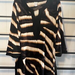 EUC Women's CHICO'S Travelers Size 3, 3/4 sleeve Blouse, A6